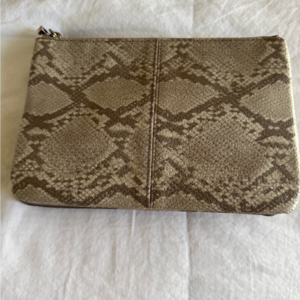 Snake Print Clutch with removable adjustable strap
